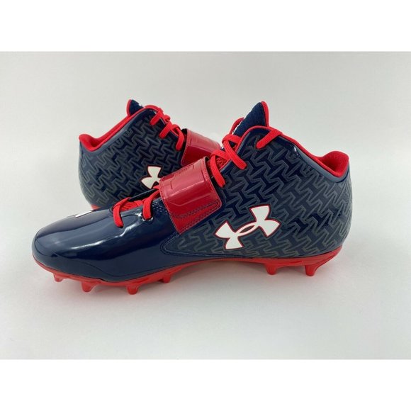Under Armour Nitro Spine Men's Size 12.5 Football Cleats Navy Red - Picture 8 of 10